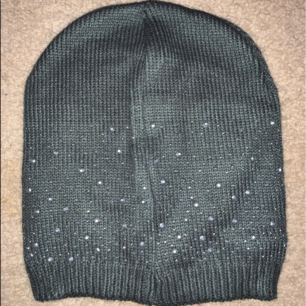 Gray sparkle beanie